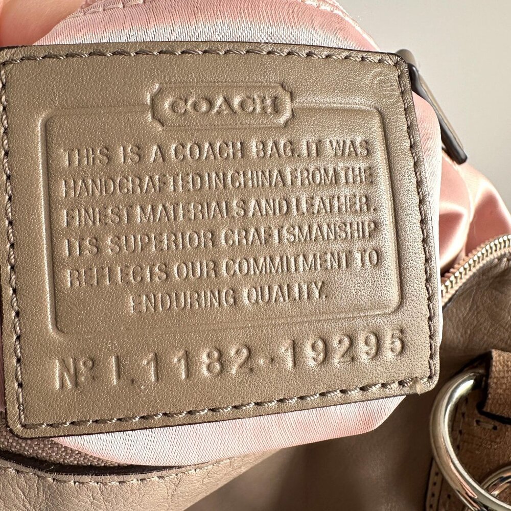 Coach Kristin Beige Leather Shoulder Bag - Picture 16 of 16